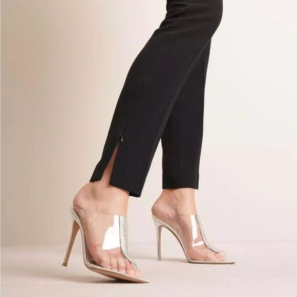 NWT Gianvito Rossi Sigma Crystal embellished PVC mules Stiletto Heels $1095 - Picture 3 of 11